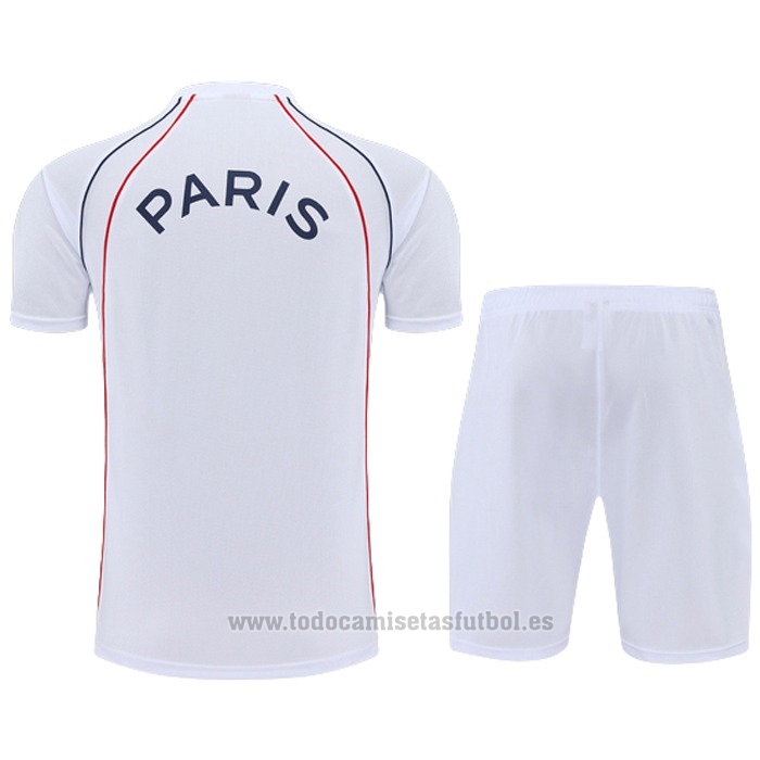 Chandal del Paris Saint-Germain Jordan Manga Corta 2022-2023 Blanco - Pantalon Corto